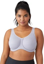 Wacoal Womens Full Support Underwire Sport Bra in Lilace Gray With Zephyr 38DD