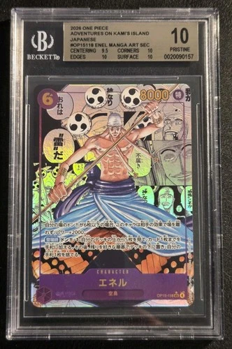 BGS 10 PRISTINE ONE PIECE ENEL MANGA SEC ALT ART OP15-118 JAPANESE TCG