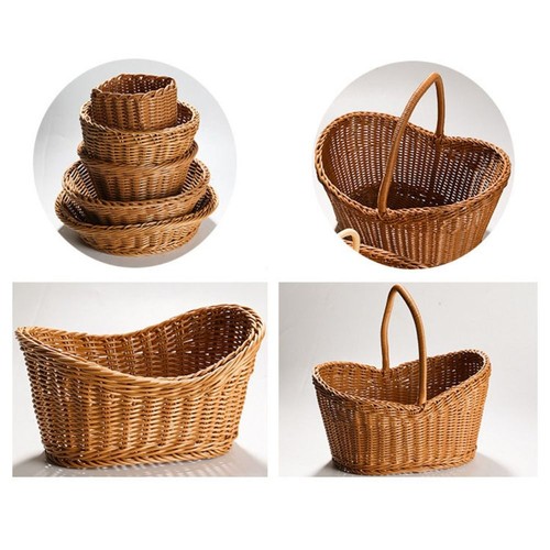 Hardness Rattan Wicker Woven Serving Baskets - Picture 10 of 21
