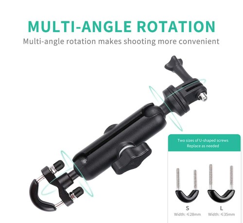 Kamera Motorrad Halterung für Gopro Zubehör, 360 Rotation Metall Action Kamera... - Bild 3 von 6