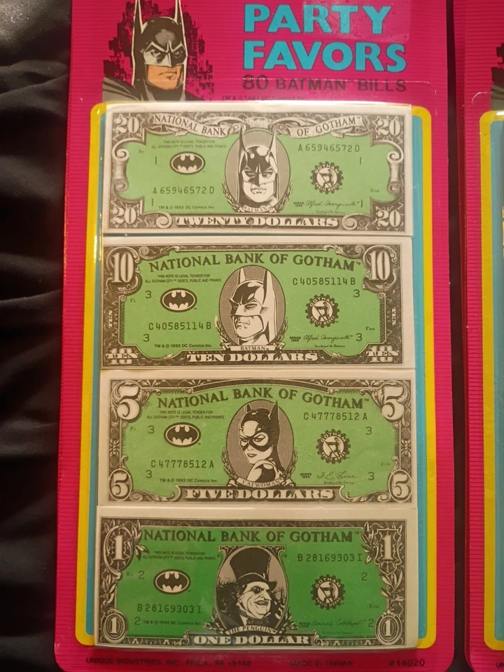 Vintage 1991 Único Fiesta Favores 80 Batman DC Comics Fiesta de Cumpleaños Favores Nuevo de Lote Antiguo Foto 2 de 4