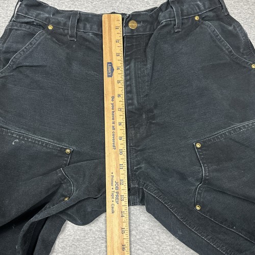 Carhartt Double Knee Pants Size 33x31 Black B01 Dungaree Carpenter USA Made - Picture 5 of 9