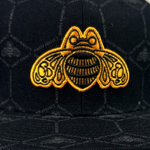 Patron Tequilia Hat Mens Black Gold Embroidered Bee Mitchell Ness Wool Blend - Picture 3 of 12