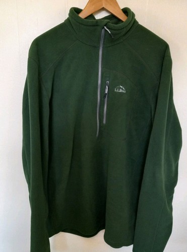 LL Bean XL Tall Dark Green Pull Over 1/4 Zip Fleece - Picture 1 of 7
