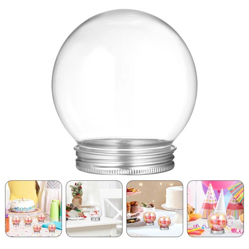 Globo de nieve vacío 6 piezas: 270 ml hágalo usted mismo globo de nieve de plástico transparente con tapas de tornillo - para - Imagen 3 de 20