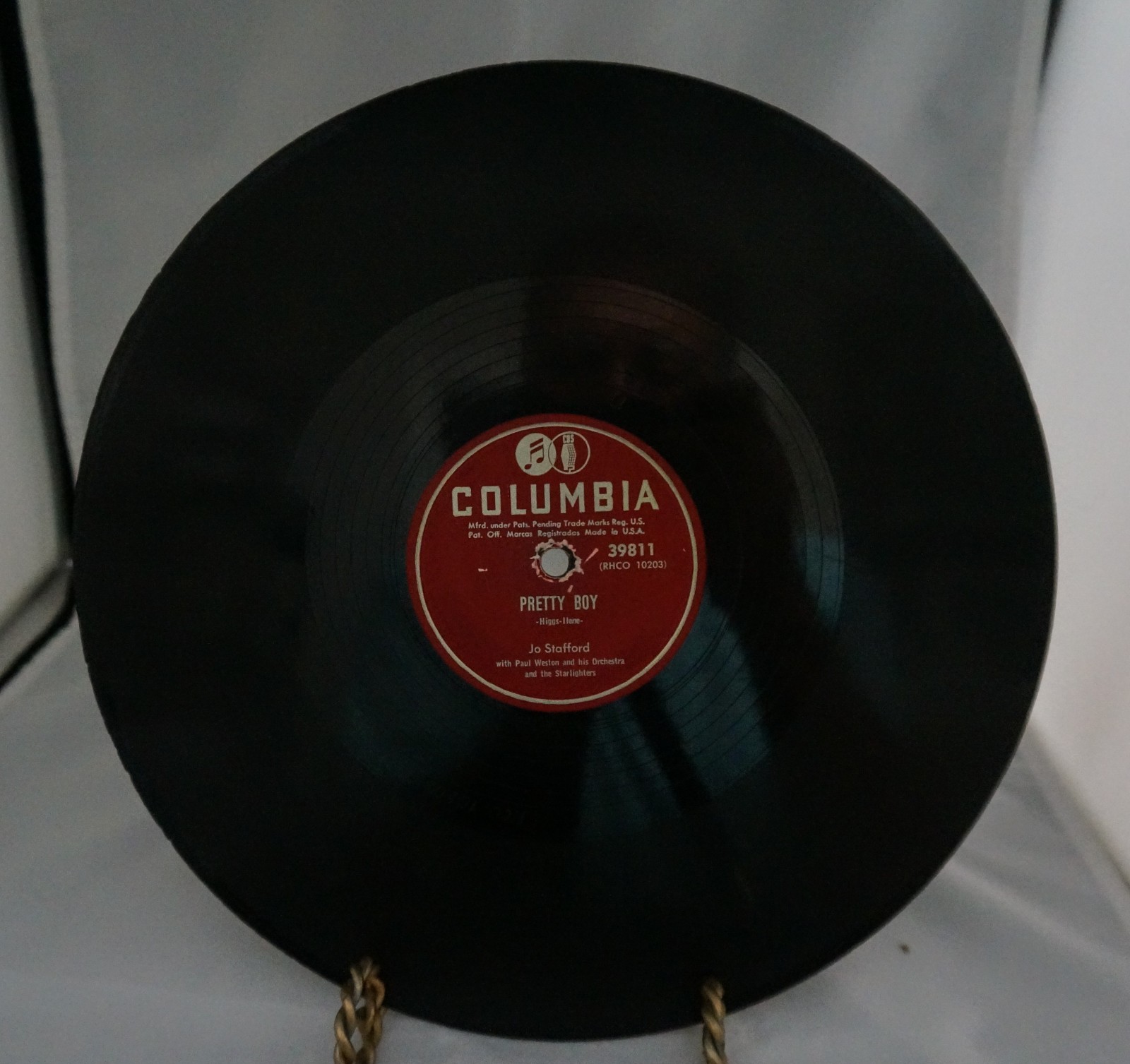 Vintage 78 rpm Columbia Record Jo Stafford You Belong to Me Pretty Boy