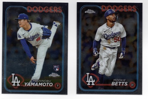 2024 Topps Chrome Lot (2) #18 Yoshinobu Yamamoto RC / #296 Mookie Betts