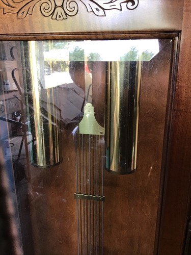 VINTAGE-Howard Miller Cherry Grandfather Clock 63rd Anniv. Edition W/Key & Tuner - Picture 11 of 13