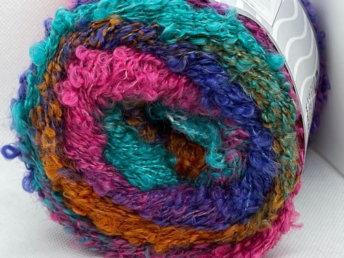 Boucle Fun Cake Yarn 77244 Ice Pink Purple Turq+ Mohair Bl Center Pull 150g 328y - Picture 9 of 10