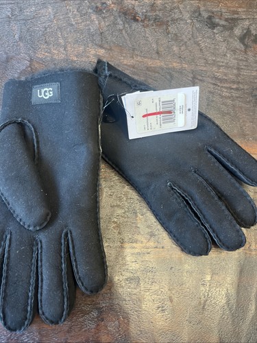 UGG Lammfell gefütterte Handschuhe Herren EINZELHANDEL $ 158 NEU mit Etikett schwarz - Bild 2 von 4