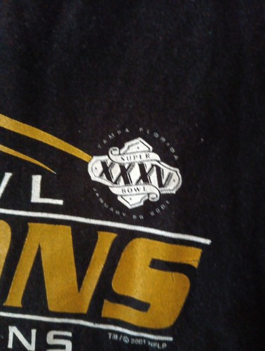 Vintage Baltimore Ravens Superbowl XXXV 2001 VTG T Shirt Black Mens Size XL - Picture 7 of 9
