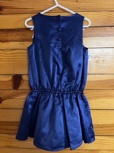 Janie and Jack Posh Posy Blossom Dress EUC Girls Blue  3D Flower Size 4 - Picture 3 of 3