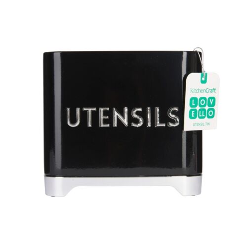 Kitchen Craft Lovello Best Kitchen Utensil Holder Tin- Black and Chrome SALE!!! - Picture 4 of 5