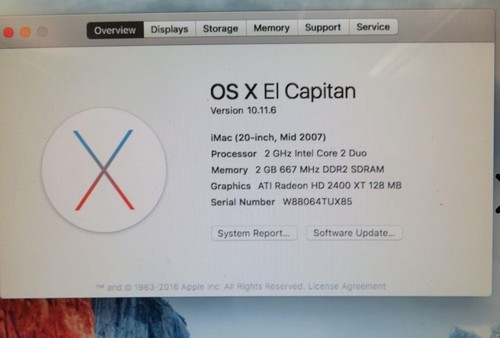 Apple iMac 20" Intel Core 2 Duo 2GHz 2GB 250GB SuperDrive All-in-One Computer - Picture 5 of 7