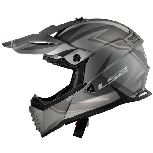 LS2 Gate Full Face Motorcycle Helmet Matte Gray/Black - Size XLarge - 437G-1185 - Picture 3 of 4