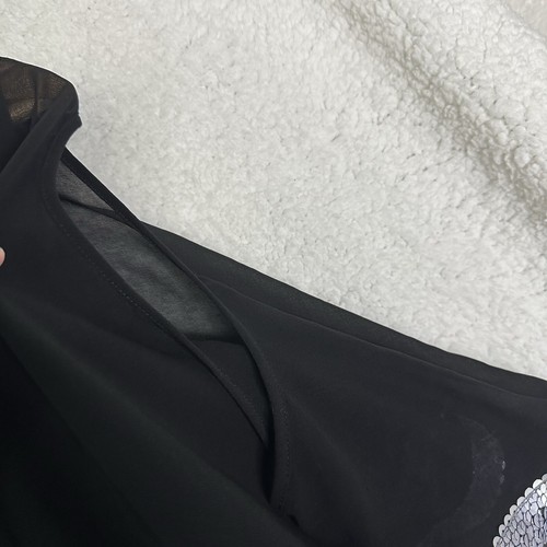 Seduce Womens Mini Dress Size 8 Black Kaftan Sequin Cold Shoulder Party Formal - Picture 3 of 9