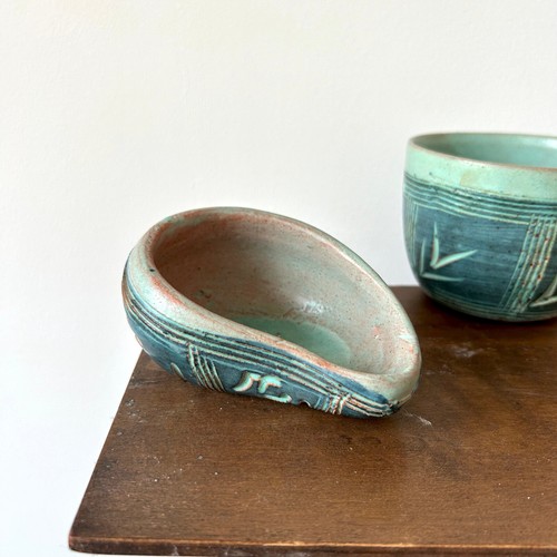 Hal Lasky Pottery Small Jewely Caddy Bowl 1950s MCM Art Puerto Rico Santurce - Picture 4 of 9
