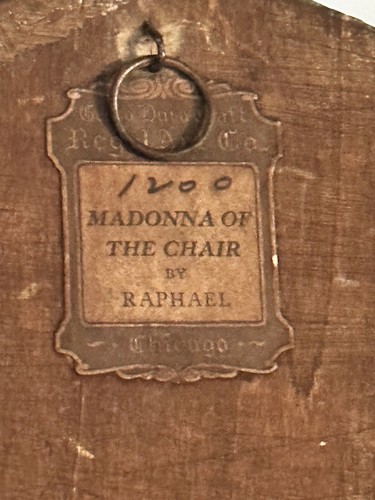 Vintage Gesso DuroCraft Regal Art Co Chicago "Madonna des Stuhls" von Raphael 10x12 - Bild 13 von 17
