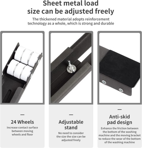 Croerw Rolling Tray Appliance Rollers - Adjustable Furniture Moving Wheels for - Picture 3 of 7