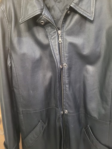 Mens Leather Jacket Jacqueline Ferrar Full Zip Large Long - Picture 5 of 9