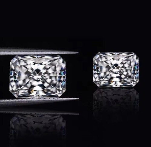 Pierre de moissanite en vrac coupe radiante clarté 6X4 mm couleur D VVS1 pour lui 0,50-1 ct. - Photo 4 sur 16