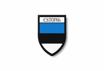 Patch ecusson termocollant bord brode drapeau imprime estonie estonien