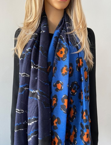 Large Leopard Print Scarf with Stripes Animal Zebra Big Long Shawl Summer Winter - Picture 293 of 818