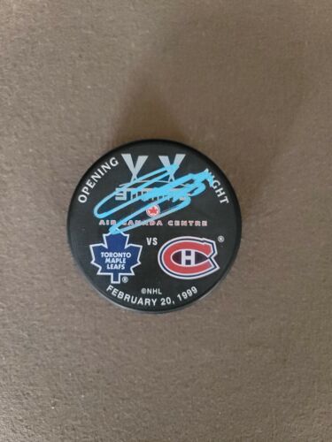 Disco firmado Curtis Joseph Toronto Maple Leafs primer juego en el disco de juego de ACC - Imagen 1 de 1