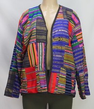 Vintage James Halbert Women's Patchwork Jacket Long Sleeve Multicolor Size S/m