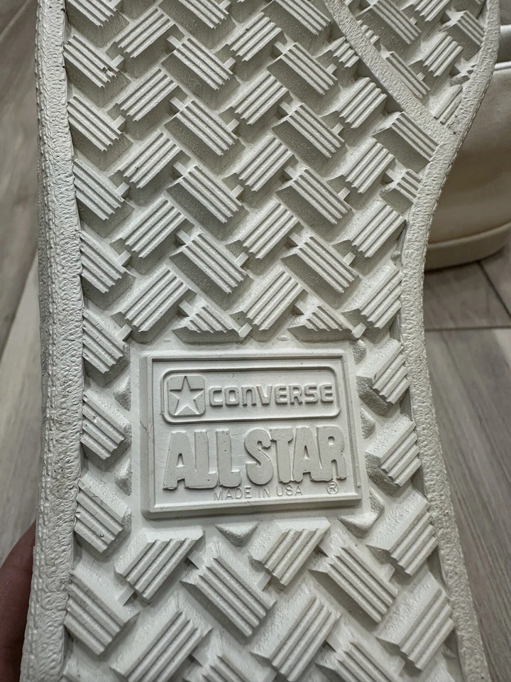 Hecho en Estados Unidos ¡Nuevo! DS Vintage Converse All Star Pro Lona Blanca Talla 14.5 EE. UU. Foto 4 de 4