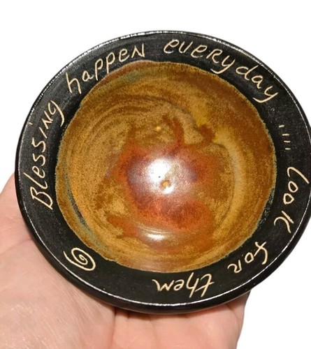 Handgefertigte Keramik Schale Schale signiert Norris Blessings Inspirierend - Bild 1 von 10