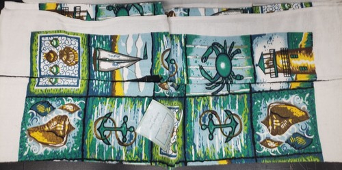 Set aus 2 gleich bedruckten Küchentüchern (15"x25") Maritim & Sealife Thema Quadrate, HC - Bild 14 von 24