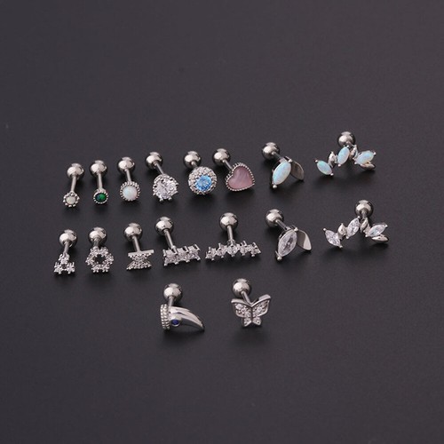 Ohrring Mit Schraubverschluss Körperschmuck 16G Knorpel Ohrpiercing : - Bild 3 von 10