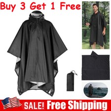 New Hiking Military Woodland Ripstop Wet Weather Raincoat Poncho Camping Camo US