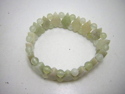 GRÜNES CHINA JADE RAUTEN KUGEL EDELSTEIN ARMBAND LUXUS PUR SCHÖN A 11* - Bild 3 von 3