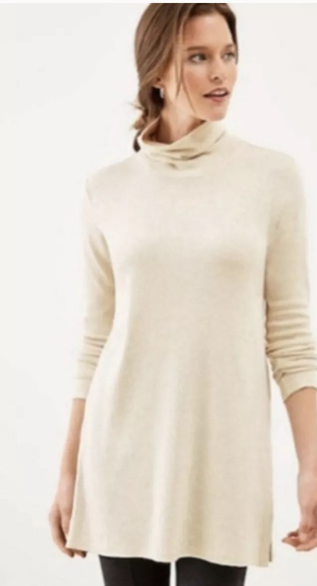 J.Jill Perfect Pima Side Vent Turtle Neck Tunic eBay