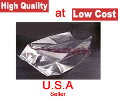8x4x18 2 Mil Clear Gusset Expand Plastic Poly Bags 1000