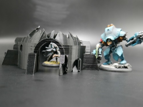 Terreno da tavolo stampato in 3D nero rovina fantascientifica per Star Wars Legion Tatooine - Foto 9 di 12