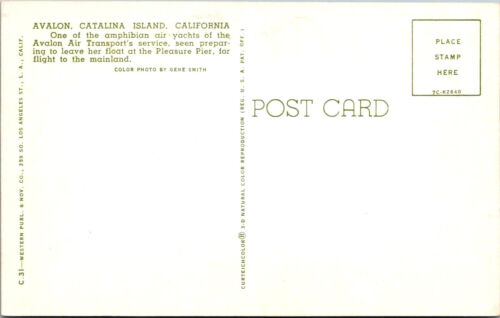 AVALON, ISLA CATALINA, CALIFERIA - SERVICIO DE TRANSPORTE AÉREO - POSTAL DE COLECCIÓN - Imagen 2 de 2