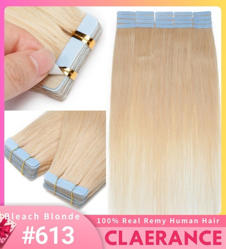 Wavy Curly Hair Extensions Tape In Remy Virgin Human Hair Full Head Skin Weft US - Picture 65 of 74