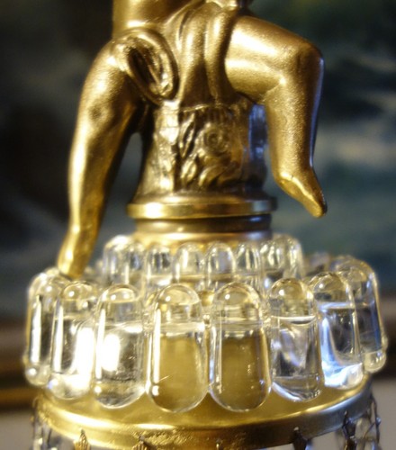 Cherub Hängelampe Kronleuchter Metall SWAG Plugin Bubble Glas Messing Tole - Bild 7 von 12