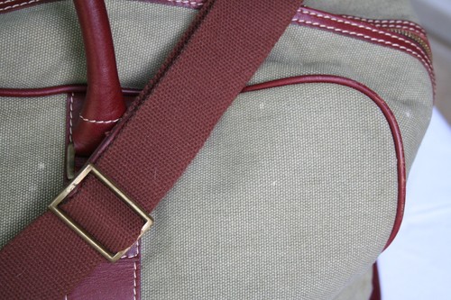 Aspinal of London XL Canvas Travel Duffle Bag Leather Trim - has spots - Picture 14 of 17