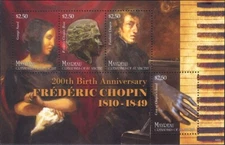 Mayreau (St Vincent) 2010 Frederic Chopin/Composer/Music/Musician 4v m/s n41510b