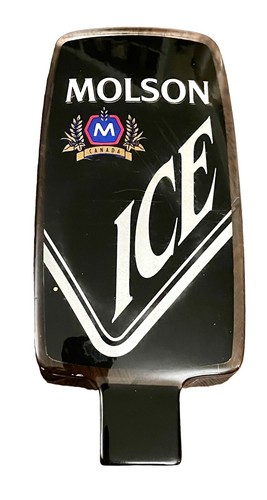 Mango de grifo de cerveza MOLSON ICE acrílico Lucite de 2 caras (6-1/4” x 3” x 3/4”) ~ vintage - Imagen 7 de 8