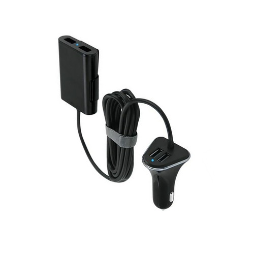 9.6A 48W Black 4 Ports USB Car Fast Changing Charger For Front & Back Seat C