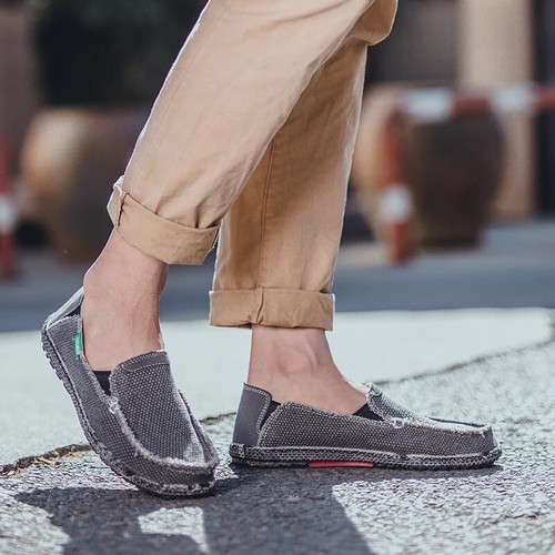 Lightweight Canvas Casual Shoes Men's Breathable Loafers Slip on Walking Shoes - Picture 11 of 25