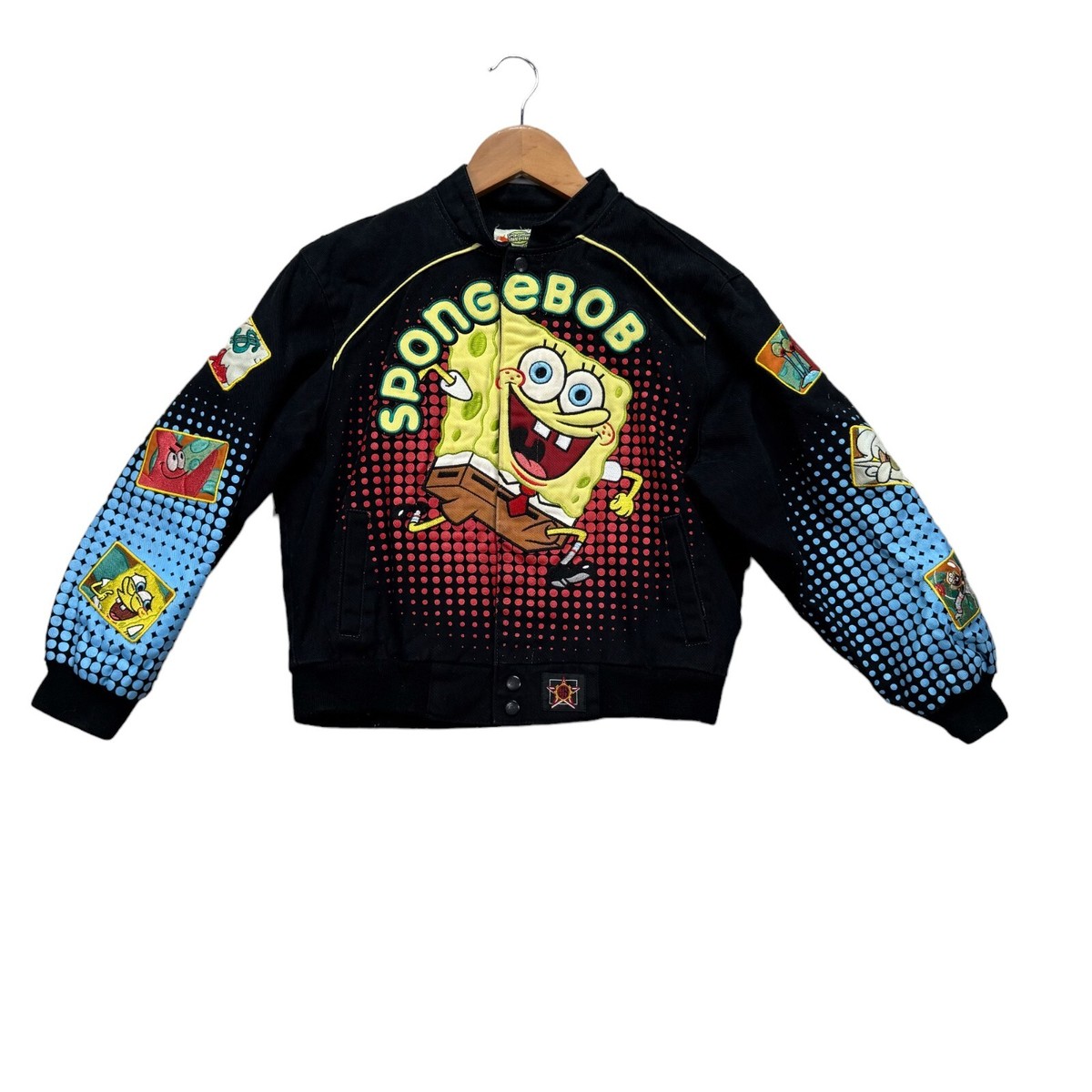 JH Design SpongeBob SquarePants Jacket Black Youth Embroidered  