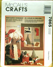 MCCALLS PATTERN 7865 SANTA'S WORKSHOP ORNAMENTS WALLHANGING SANTA UNCUT