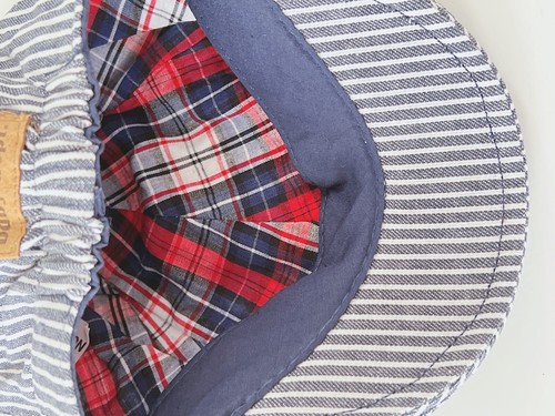 Boys kids Baby Navy Blue Stripe 100% Cotton French Beret Cabbie Hat Cap 0-5yr - Picture 11 of 12
