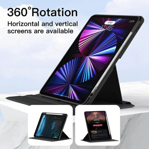 For iPad 10.2" 7/8/9th Gen Air 4 5 6 Pro 11" Rotation Cover Keyboard Case Mouse - Picture 11 of 57
